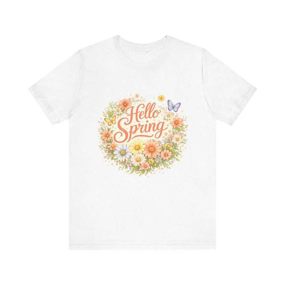 Hello Spring Floral Butterfly Shirt